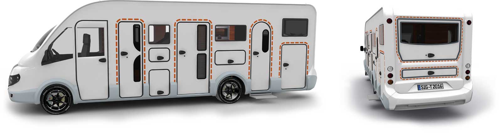 Wheel-chair-proofed entry solutions for RVs recreational vehicles, caravans and mobile homes